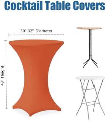Cocktail Table Covers - 2 Pack 32x43 Inch Table Cloth - Orange in 32x43 Inch, alternate view 3