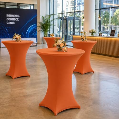 Cocktail Table Covers - 2 Pack 32x43 Inch Table Cloth - Orange in 32x43 Inch, alternate view 7