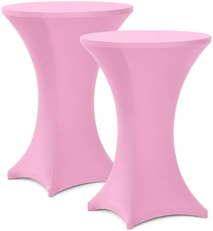 Cocktail Table Covers - 2 Pack 32x43 Inch Table Cloth - Pink in 32x43 Inch in Pink