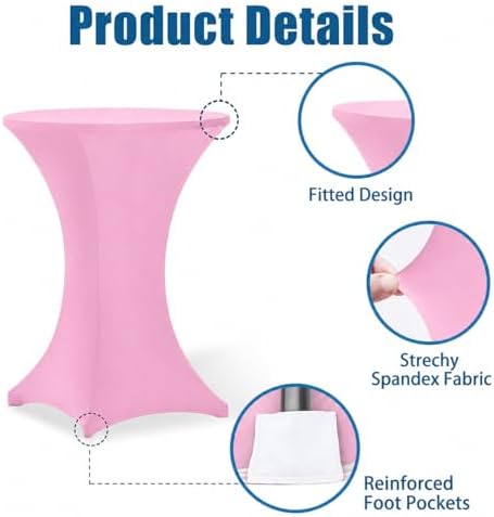 Cocktail Table Covers - 2 Pack 32x43 Inch Table Cloth - Pink in 32x43 Inch in Pink, alternate view 5