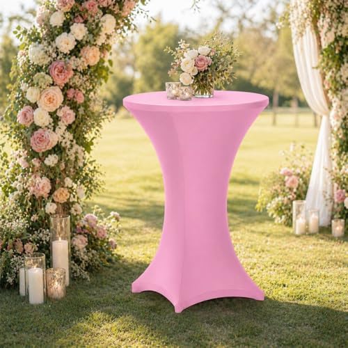 Cocktail Table Covers - 2 Pack 32x43 Inch Table Cloth - Pink in 32x43 Inch in Pink, alternate view 7