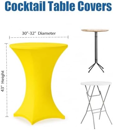 Cocktail Table Covers - 2 Pack 32x43 Inch Table Cloth - Yellow in 32x43 Inch, alternate view 3