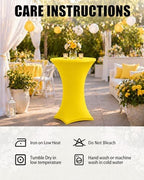 Cocktail Table Covers - 2 Pack 32x43 Inch Table Cloth - Yellow in 32x43 Inch, alternate view 6