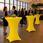 Cocktail Table Covers - 2 Pack 32x43 Inch Table Cloth - Yellow in 32x43 Inch, alternate view 7