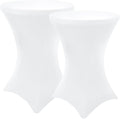 Cocktail Table Covers 2 Pack, Elastic Fitted Stretch Table Cloth, Round High Top Tablecloths for Bar, Party