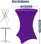 Cocktail Table Covers 2 Pack, Elastic Fitted Stretch Table Cloth, Round High Top Tablecloths for Bar, Party, alternate view 3