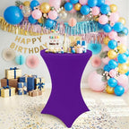 Cocktail Table Covers 2 Pack, Elastic Fitted Stretch Table Cloth, Round High Top Tablecloths for Bar, Party, alternate view 6