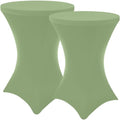 Cocktail Table Covers 2 Pack, Elastic Fitted Stretch Table Cloth, Round High Top Tablecloths for Bar, Party