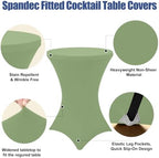 Cocktail Table Covers 2 Pack, Elastic Fitted Stretch Table Cloth, Round High Top Tablecloths for Bar, Party, alternate view 4