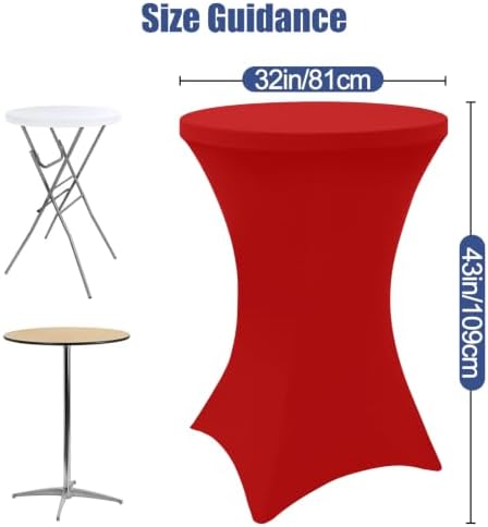 Cocktail Table Covers 2 Pack, Elastic Fitted Stretch Table Cloth, Round High Top Tablecloths for Bar, Party, alternate view 3