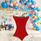 Cocktail Table Covers 2 Pack, Elastic Fitted Stretch Table Cloth, Round High Top Tablecloths for Bar, Party, alternate view 6