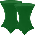 Cocktail Table Covers 2 Pack, Elastic Fitted Stretch Table Cloth, Round High Top Tablecloths for Bar, Party