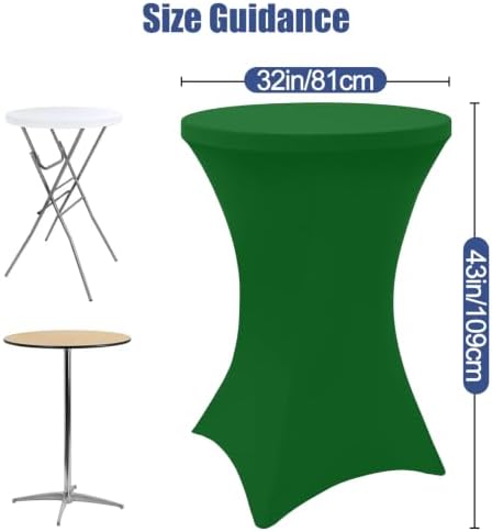 Cocktail Table Covers 2 Pack, Elastic Fitted Stretch Table Cloth, Round High Top Tablecloths for Bar, Party, alternate view 3
