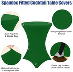Cocktail Table Covers 2 Pack, Elastic Fitted Stretch Table Cloth, Round High Top Tablecloths for Bar, Party, alternate view 4