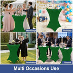 Cocktail Table Covers 2 Pack, Elastic Fitted Stretch Table Cloth, Round High Top Tablecloths for Bar, Party, alternate view 7