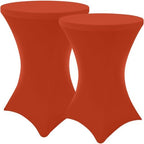 Cocktail Table Covers 2 Pack, Elastic Fitted Stretch Table Cloth, Round High Top Tablecloths for Bar, Party