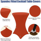 Cocktail Table Covers 2 Pack, Elastic Fitted Stretch Table Cloth, Round High Top Tablecloths for Bar, Party, alternate view 4