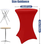 Cocktail Table Covers 2 Pack, Elastic Fitted Stretch Table Cloth, Round High Top Tablecloths for Bar, Party, alternate view 3