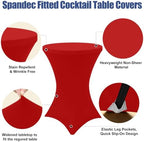 Cocktail Table Covers 2 Pack, Elastic Fitted Stretch Table Cloth, Round High Top Tablecloths for Bar, Party, alternate view 4