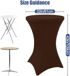 Cocktail Table Covers 2 Pack, Elastic Fitted Stretch Table Cloth, Round High Top Tablecloths for Bar, Party, alternate view 3