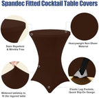 Cocktail Table Covers 2 Pack, Elastic Fitted Stretch Table Cloth, Round High Top Tablecloths for Bar, Party, alternate view 4