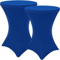 Cocktail Table Covers 2 Pack, Elastic Fitted Stretch Table Cloth, Round High Top Tablecloths for Bar, Party