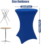 Cocktail Table Covers 2 Pack, Elastic Fitted Stretch Table Cloth, Round High Top Tablecloths for Bar, Party, alternate view 3