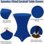 Cocktail Table Covers 2 Pack, Elastic Fitted Stretch Table Cloth, Round High Top Tablecloths for Bar, Party, alternate view 4