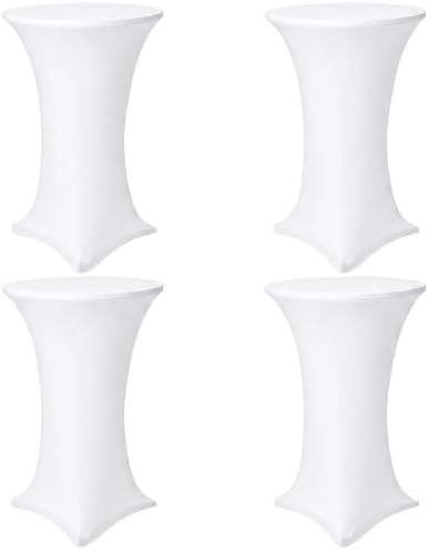 Cocktail Table Covers, 4 Pack 32x43 Inch Stretch Fitted Tablecloth, Reusable Tablecloths for Pub Bistro Highboy