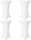 Cocktail Table Covers, 4 Pack 32x43 Inch Stretch Fitted Tablecloth, Reusable Tablecloths for Pub Bistro Highboy