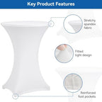 Cocktail Table Covers, 4 Pack 32x43 Inch Stretch Fitted Tablecloth, Reusable Tablecloths for Pub Bistro Highboy, alternate