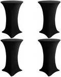 Cocktail Table Covers, 4 Pack 32x43 Inch Stretch Fitted Tablecloth, Reusable Tablecloths for Pub Bistro Highboy