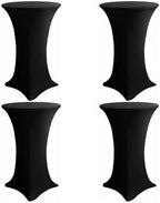 Cocktail Table Covers, 4 Pack 32x43 Inch Stretch Fitted Tablecloth, Reusable Tablecloths for Pub Bistro Highboy