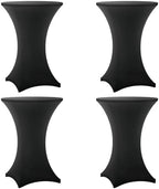 Cocktail Table Covers - 4 Pack 32x43 Inch Table Cloth - Black in 32x43 Inch in Black