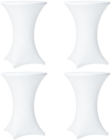 Cocktail Table Covers - 4 Pack 32x43 Inch Table Cloth - White in 32x43 Inch in White