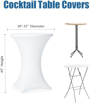 Cocktail Table Covers - 4 Pack 32x43 Inch Table Cloth - White in 32x43 Inch in White, alternate view 3