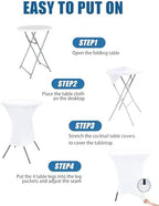 Cocktail Table Covers - 4 Pack 32x43 Inch Table Cloth - White in 32x43 Inch in White, alternate view 4