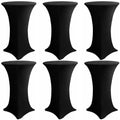 Cocktail Table Covers, 6 Pack 32x43 Inch Stretch Fitted Tablecloth, Reusable Tablecloths for Pub Bistro Highboy