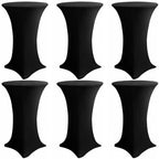 Cocktail Table Covers, 6 Pack 32x43 Inch Stretch Fitted Tablecloth, Reusable Tablecloths for Pub Bistro Highboy
