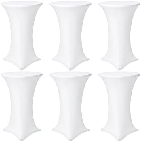 Cocktail Table Covers, 6 Pack 32x43 Inch Stretch Fitted Tablecloth, Reusable Tablecloths for Pub Bistro Highboy