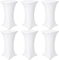 Cocktail Table Covers, 6 Pack 32x43 Inch Stretch Fitted Tablecloth, Reusable Tablecloths for Pub Bistro Highboy