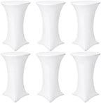 Cocktail Table Covers, 6 Pack 32x43 Inch Stretch Fitted Tablecloth, Reusable Tablecloths for Pub Bistro Highboy