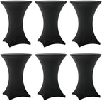 Cocktail Table Covers - 6 Pack 32x43 Inch Table Cloth - Black in 32x43 Inch in Black