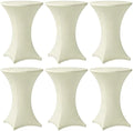 Cocktail Table Covers - 6 Pack 32x43 Inch Table Cloth - Ivory in 32x43 Inch in Ivory