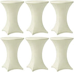 Cocktail Table Covers - 6 Pack 32x43 Inch Table Cloth - Ivory in 32x43 Inch in Ivory