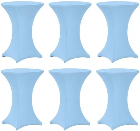 Cocktail Table Covers - 6 Pack 32x43 Inch Table Cloth - Light Blue in 32x43 Inch in Light Blue