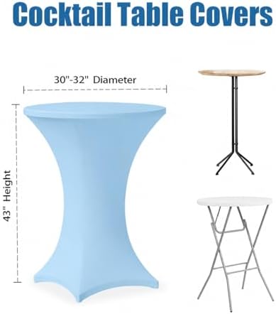 Cocktail Table Covers - 6 Pack 32x43 Inch Table Cloth - Light Blue in 32x43 Inch in Light Blue, alternate view 3