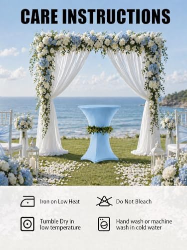 Cocktail Table Covers - 6 Pack 32x43 Inch Table Cloth - Light Blue in 32x43 Inch in Light Blue, alternate view 6
