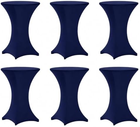 Cocktail Table Covers - 6 Pack 32x43 Inch Table Cloth - Navy Blue in 32x43 Inch in Navy Blue