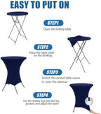 Cocktail Table Covers - 6 Pack 32x43 Inch Table Cloth - Navy Blue in 32x43 Inch in Navy Blue, alternate view 4